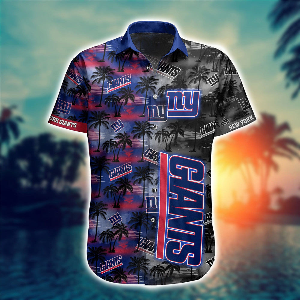 Men’S New York Giants Hawaiian Shirt Palm Tree