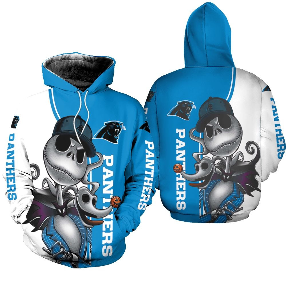 Carolina Panthers Jack Skellington And Zero Hoodie