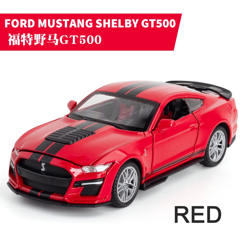 1:32 Diecast Alloy Car Model FORD MUSTANG SHELBY GT500 Miniature Metal Vehicle Muscle Car Collected Gifts for Children Hot Toys alx