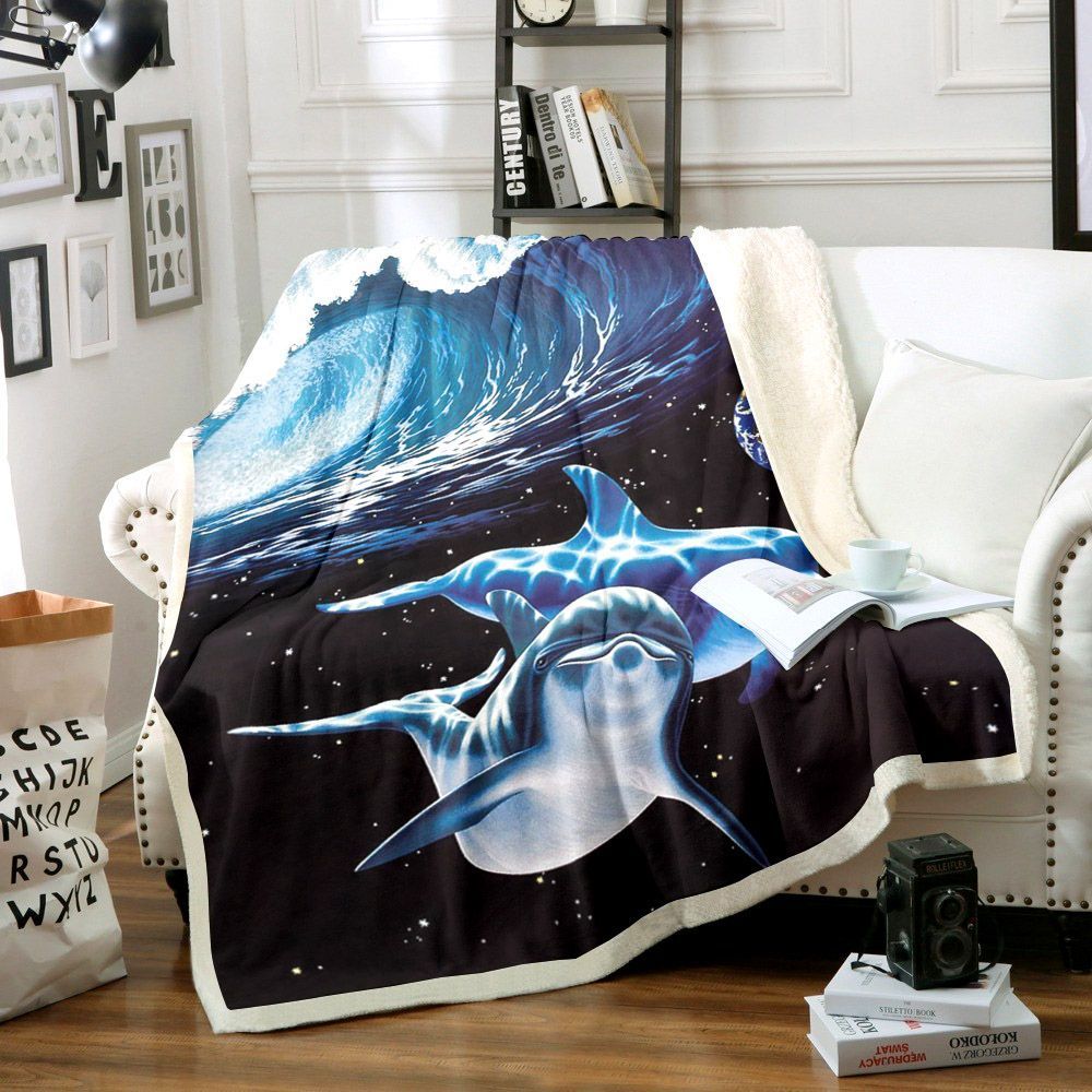 3d Dolphin HM1401003TT Sherpa Fleece Blanket