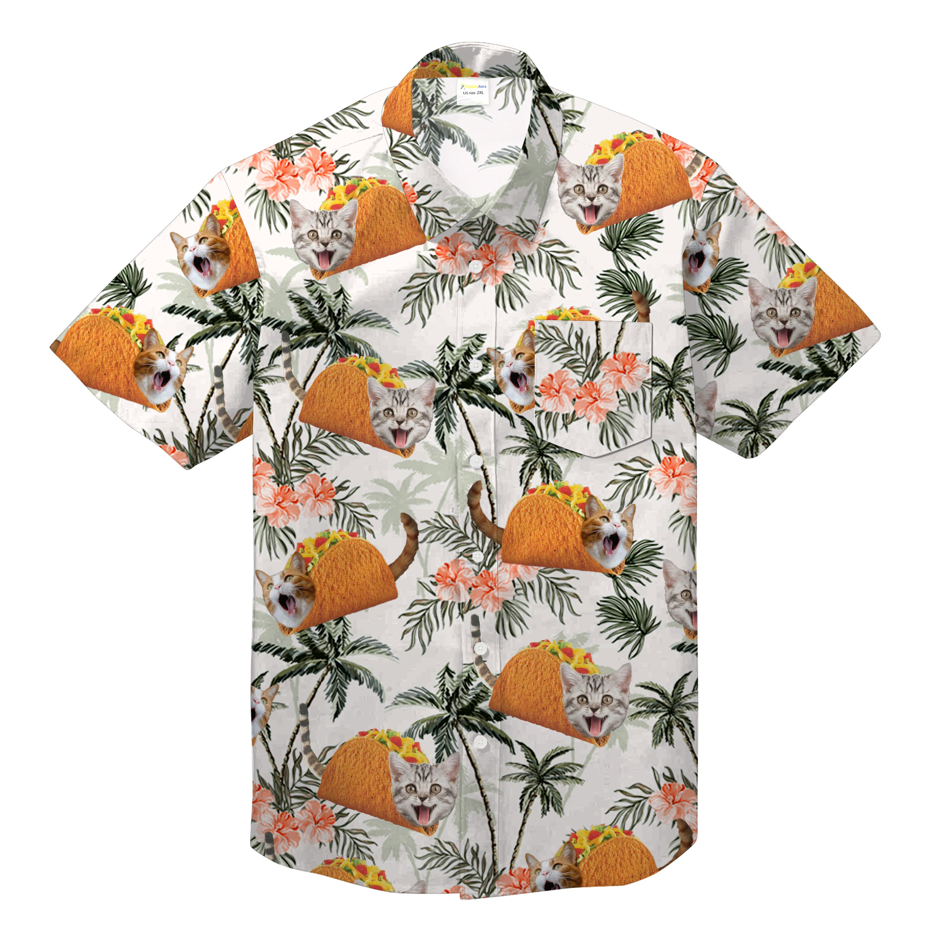 Taco Cat Tropical Flower Unisex Hawaii Shirt Ha107357