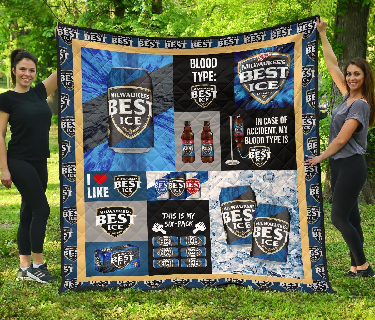 Milwaukee’S Best Ice Quilt Blanket Funny Gift For Beer Lover