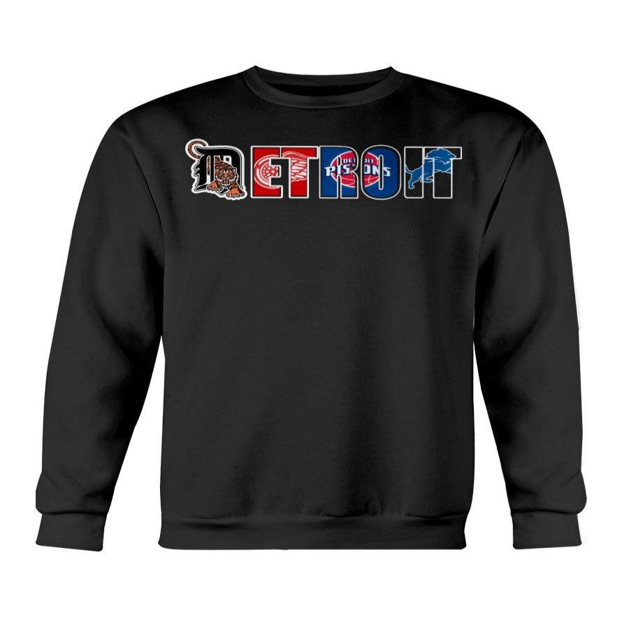 Detroit Lions Detroit Tigers Detroit Pistons Detroit Red Wings Sweatshirt