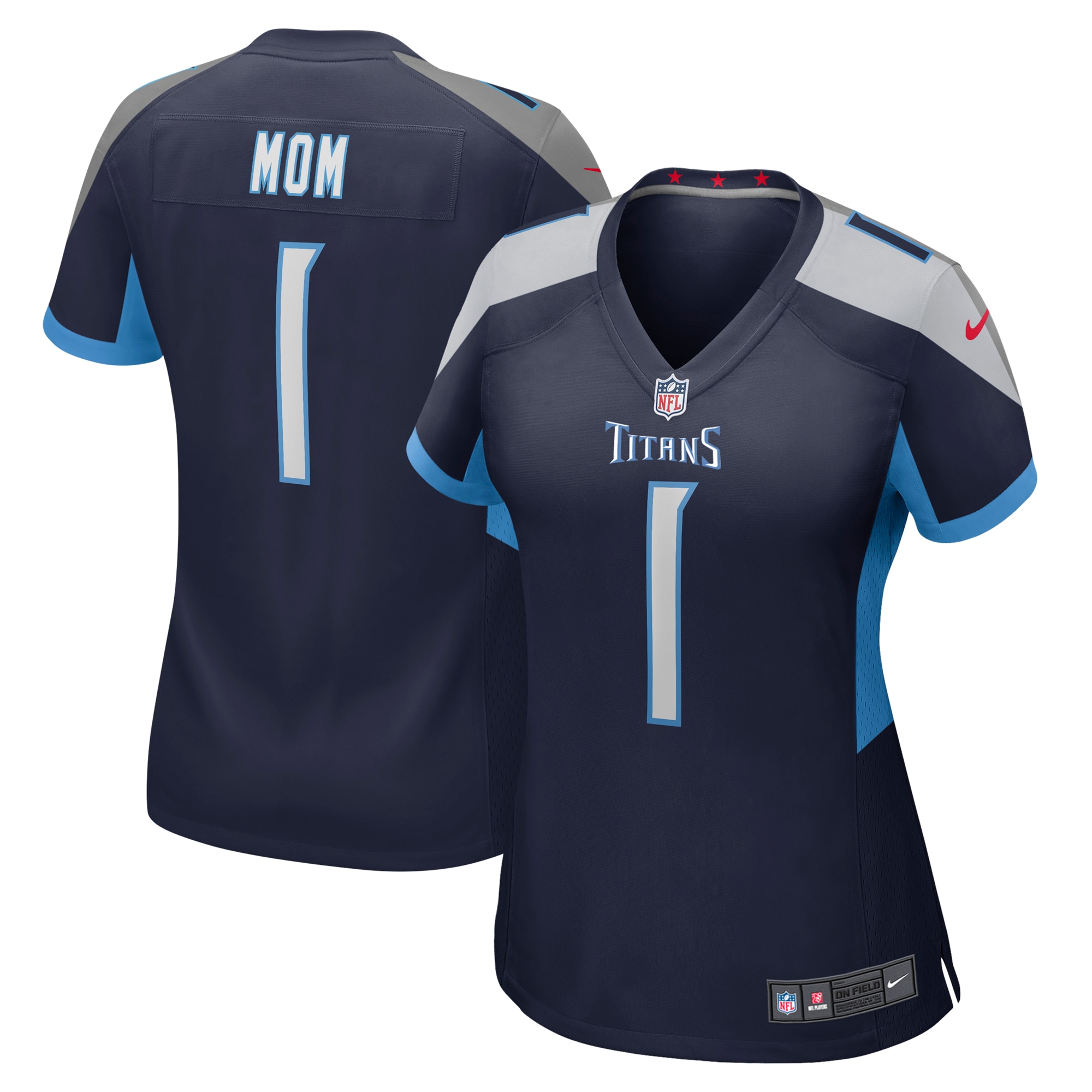 Number 1 Mom Tennessee Titans Women's Game Jersey – Navy