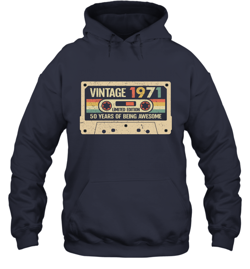 Vintage 1971 Birthday Hoodie, 50Th Birthday Hoodie , 70S Mixtape Cassette, 50Th Birthday Gift, 50Th Birthday For Men , 50Th Birthday For Women