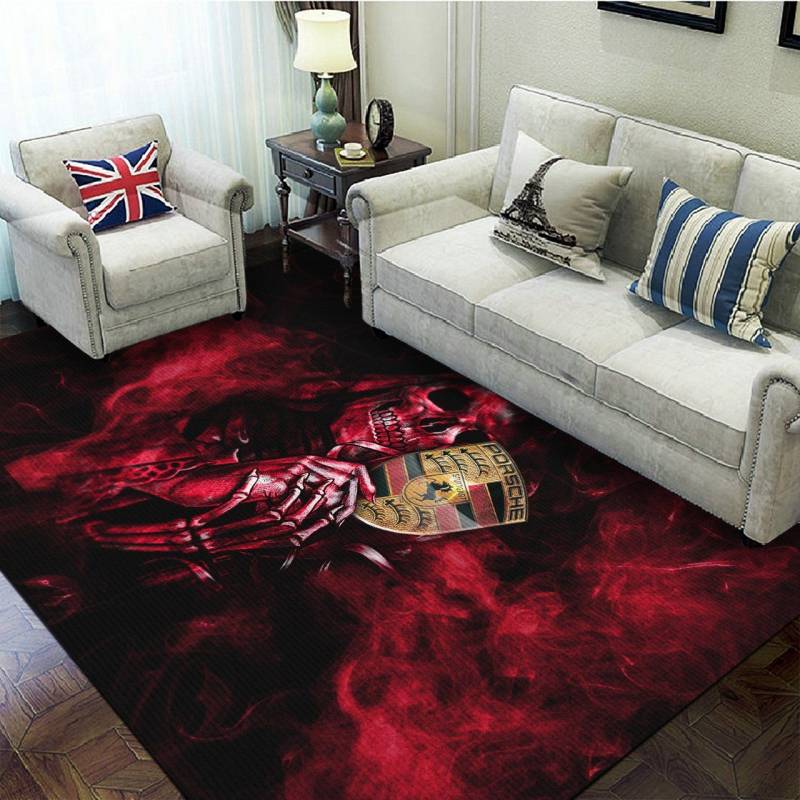 Horses Porsche Skull Rug