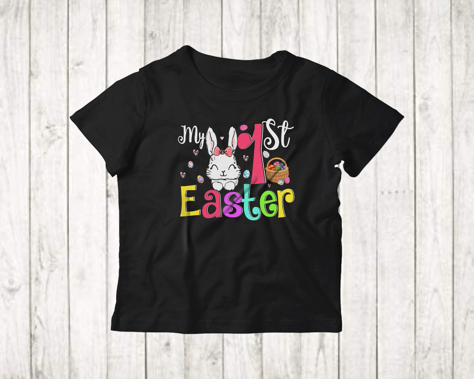 My 1St Easter Cute Happy Easter Day 1St Birthday Kids Bunny Eggs Hunt Lover Gifts T-Shirt