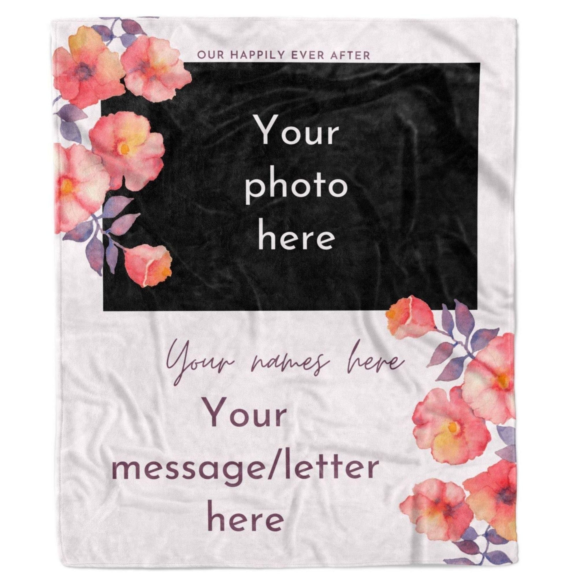 Custom Valentines Day Photo Blanket Anniversary Gift