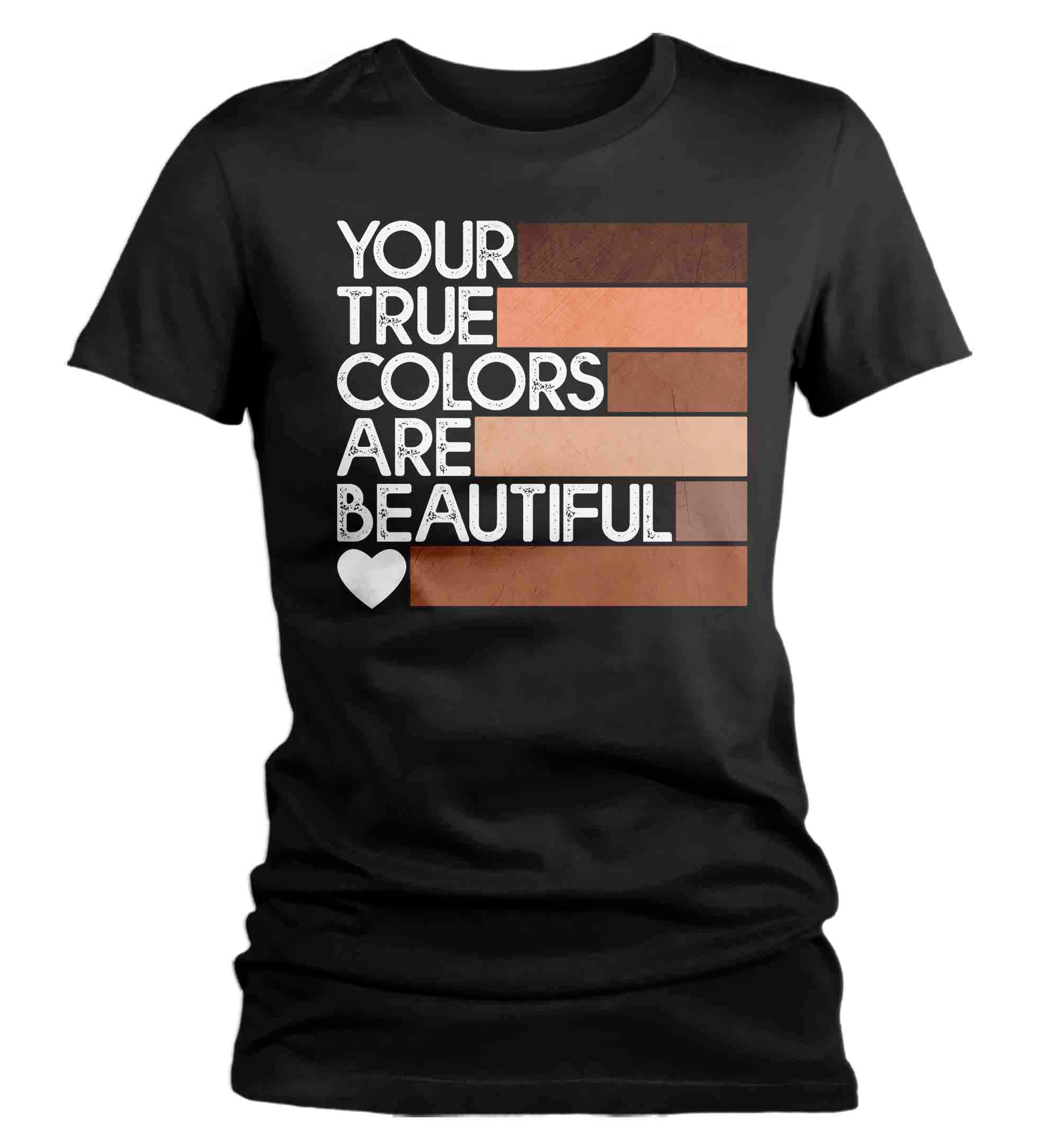 Women’S Blm T Shirt Your True Colors Beautiful Shirt Black Lives Matter End Racism Shirt Support Awareness Ladies V-Neck Soft Tee