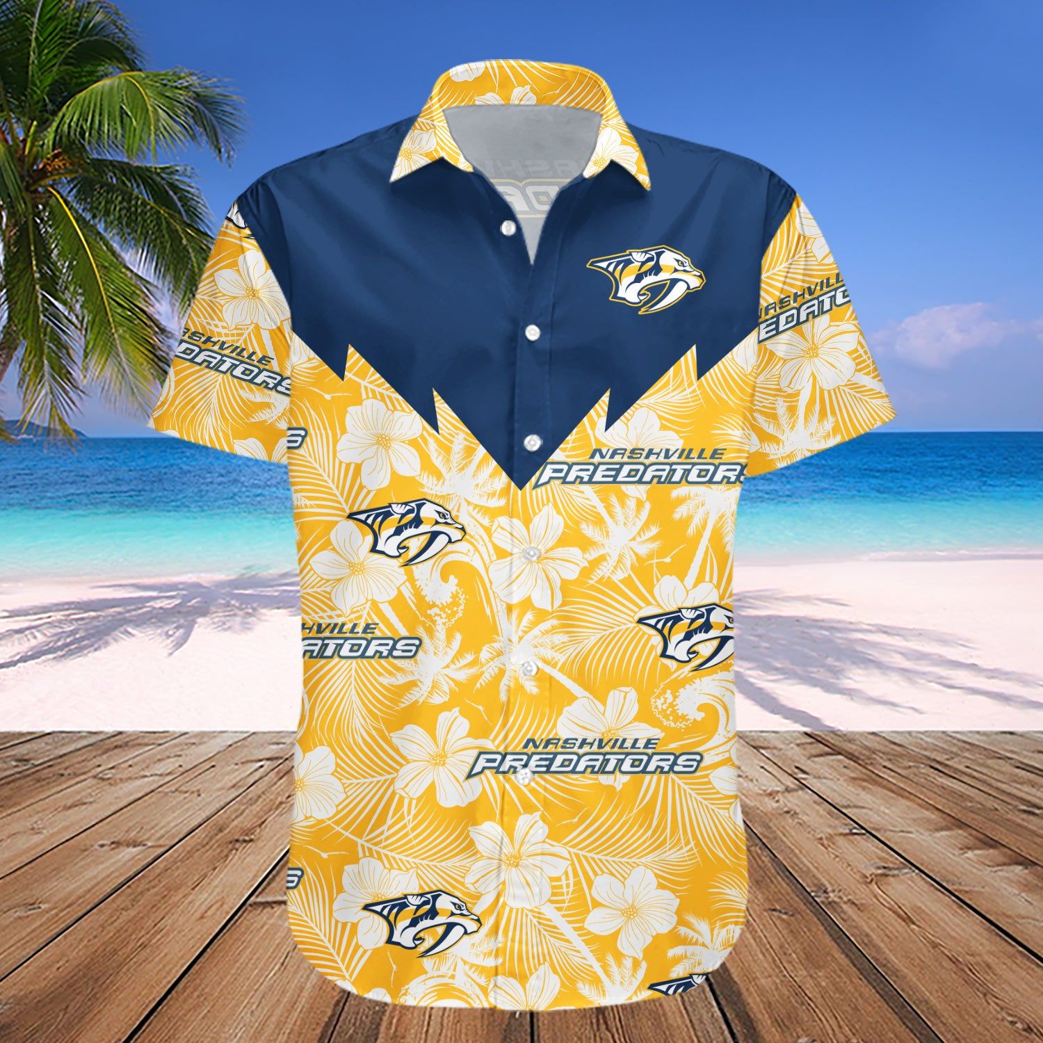 Nashville Predators Hawaii Shirt Tropical Seamless- Nhl