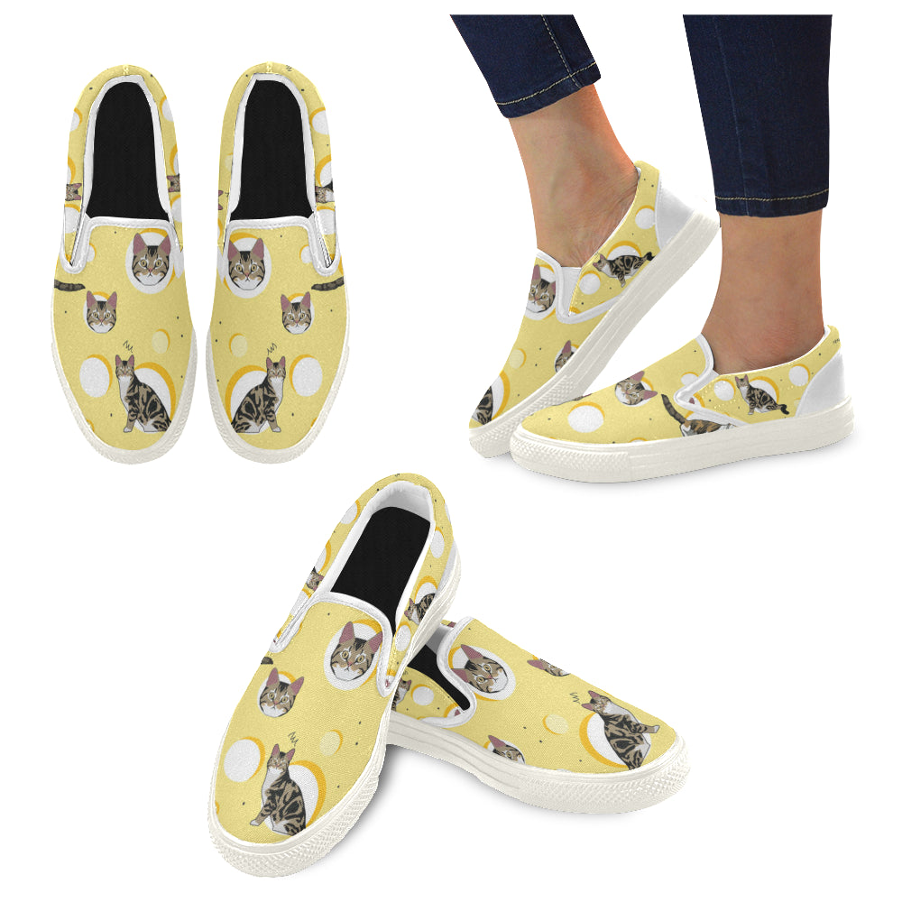 American Wirehair White Women’s Slip-on Canvas Shoes