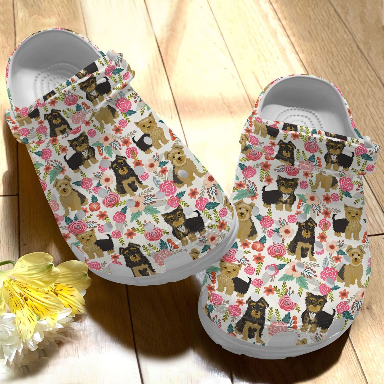 Yorkie Personalize Clog, Custom Name, Text, Fashion Style For Women, Men, Kid, Print 3D Yorkie Pattern 1