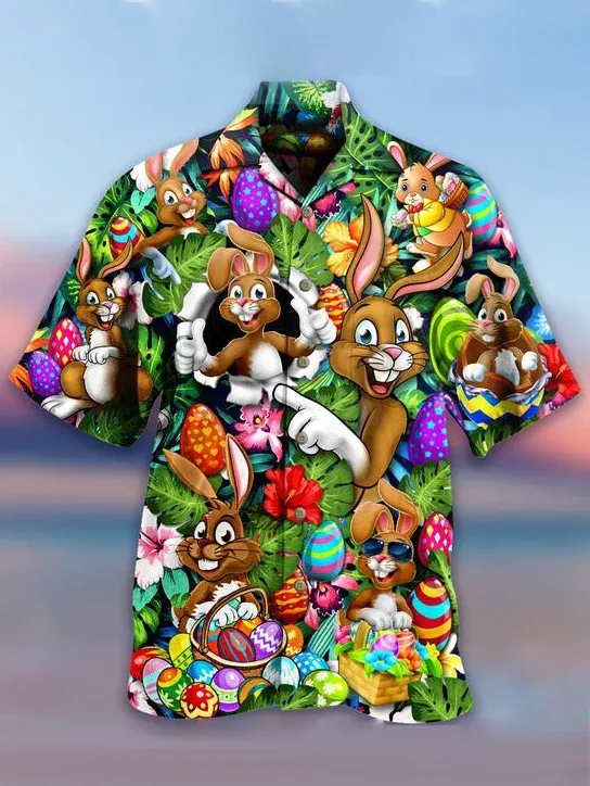 Cartoon Rabbit Hawaiian Shirt | Unisex | Adult | Hw2669