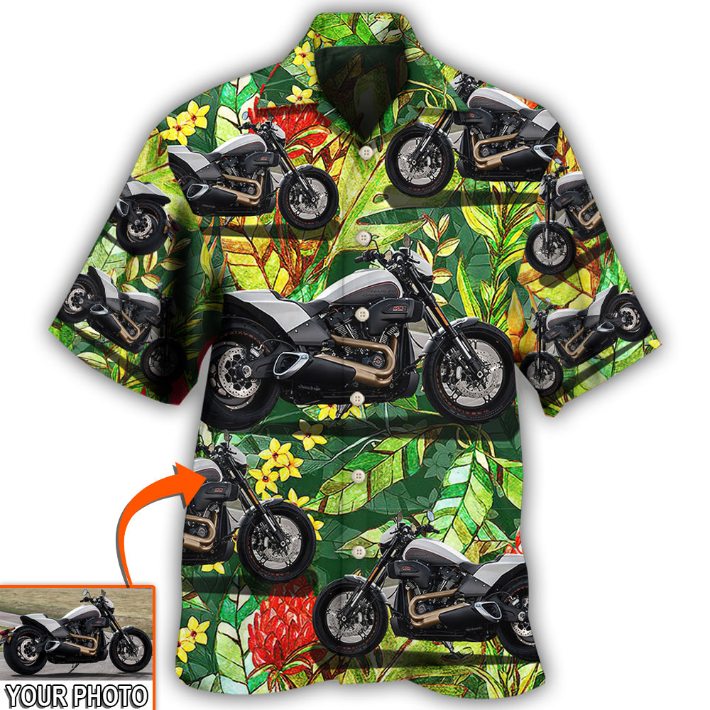 Motorcycle Cool Style Tropical Flower Custom Photo Hawaii Shirt Ha60539