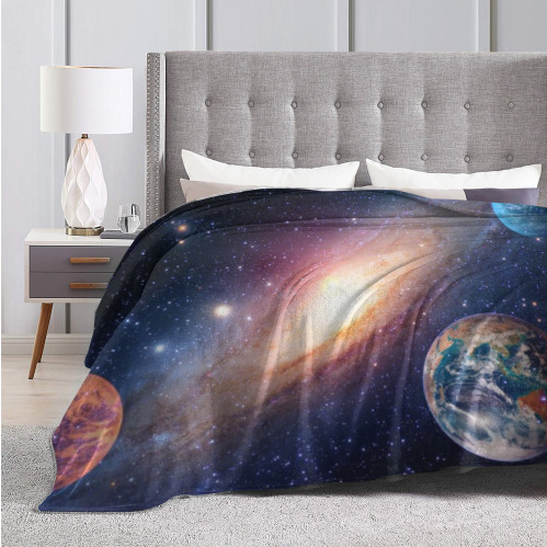 2022 New Fashion Personality Flannel Casual Blanket Cosmic Star Sky Creative Pattern Home Sheets Lunch Break Sofa Throw Blanket alx