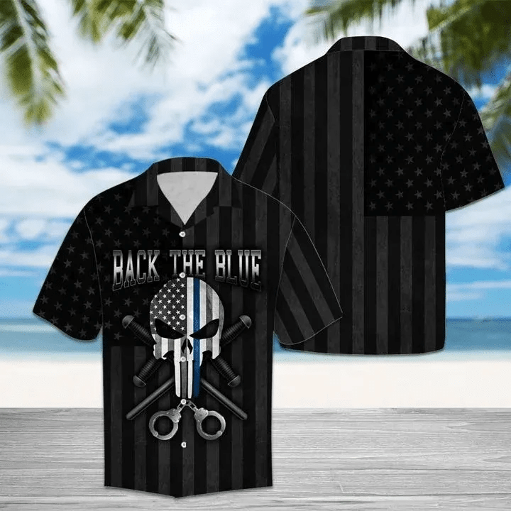 Order Hawaii Aloha Shirts Amazing Police Skull Ha25260