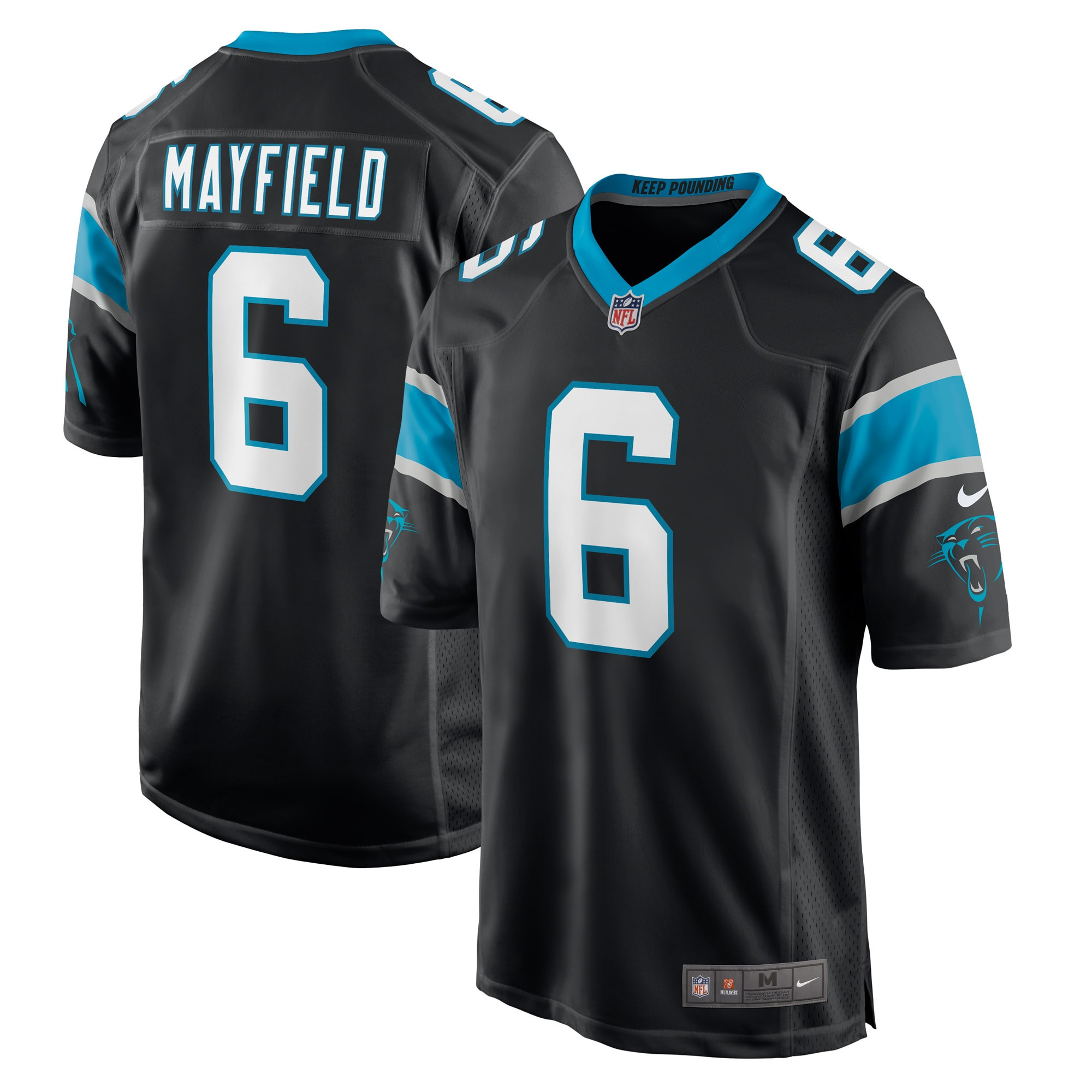 Baker Mayfield Carolina Panthers Home Player Game Jersey Black NFL