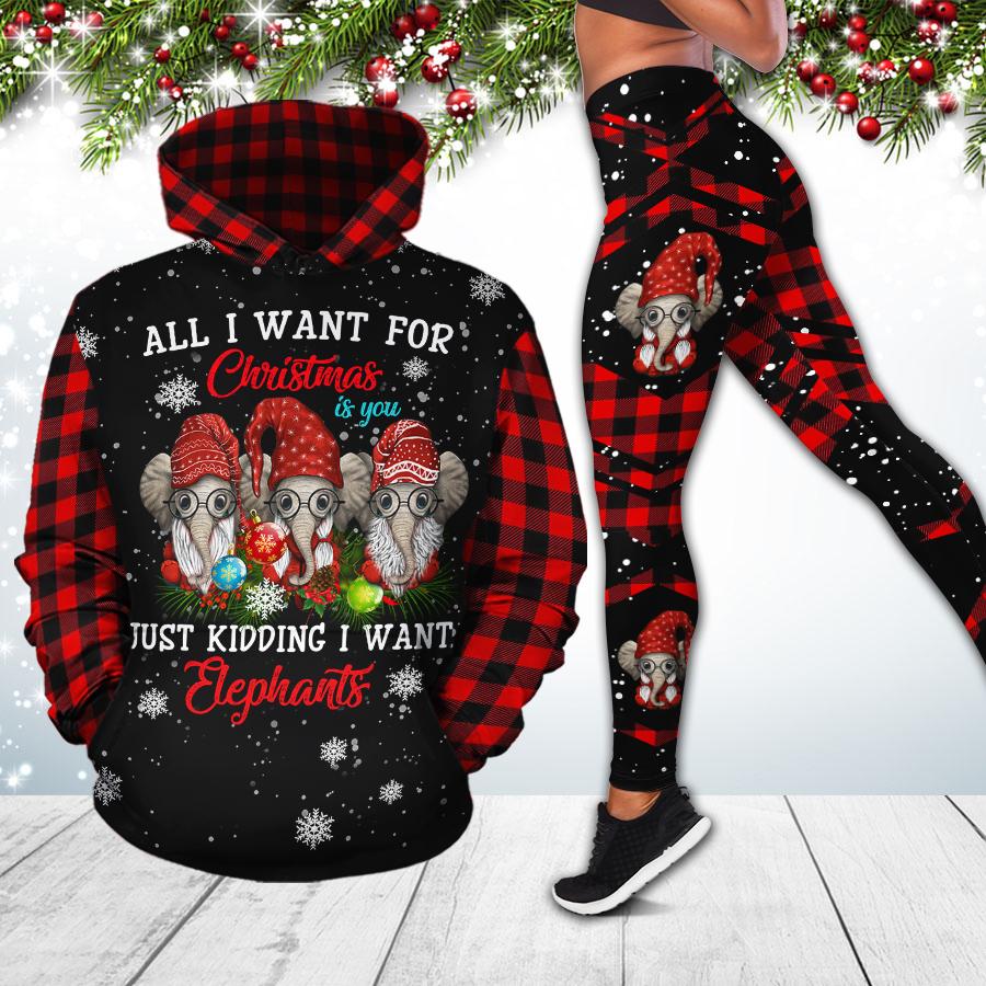 All I Want For Christmas Is Elephants Hoodie & Legging