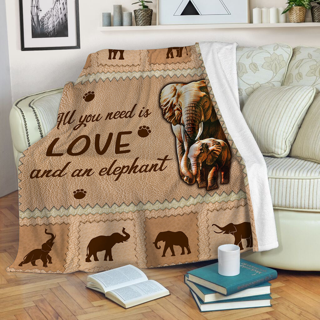 All You Need Is Love And An Elephant Fleece Throw Blanket – Soft And Cozy Blanket – Best Weighted Blanket For Adults