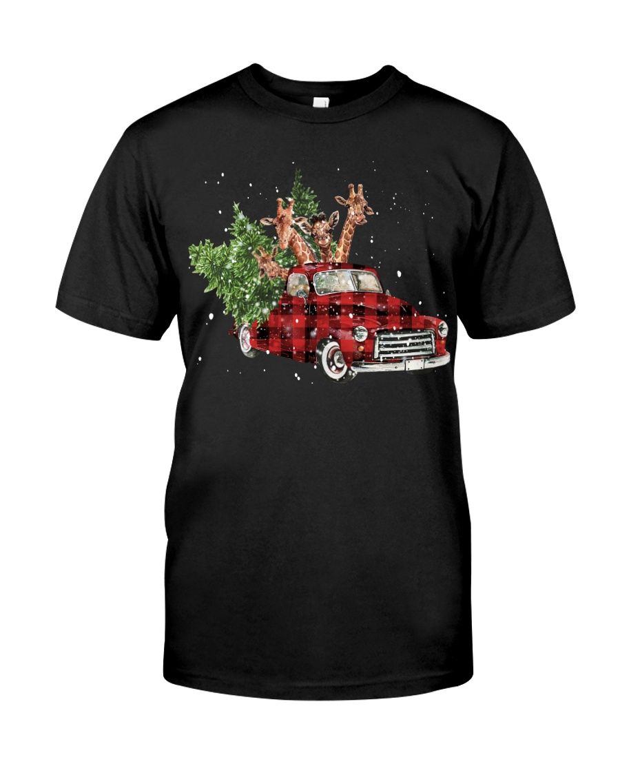 Giraffe – Giraffe On Red Plaid Truck Fb Classic T-Shirt