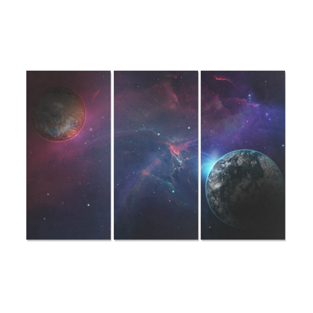 Planets Canvas Wall Art 3 Pieces Framed Wall Pictures – Fit Fit Apparel