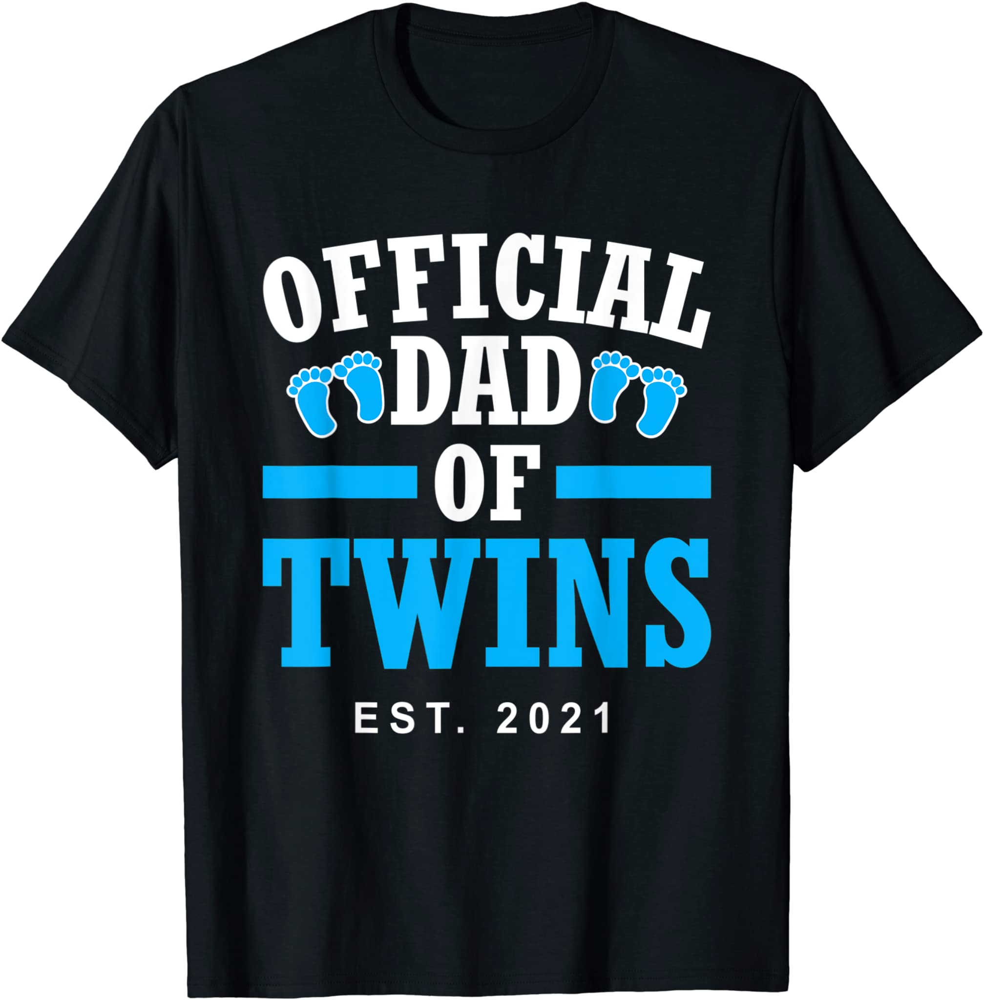 Official Dad Of Twins 2021 Father Boys Funny Twin Dad T-Shirt