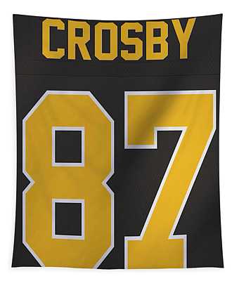 Sydney Crosby Pittsburgh Penguins Jersey Art 1000 Joe Hamilton Tapestry