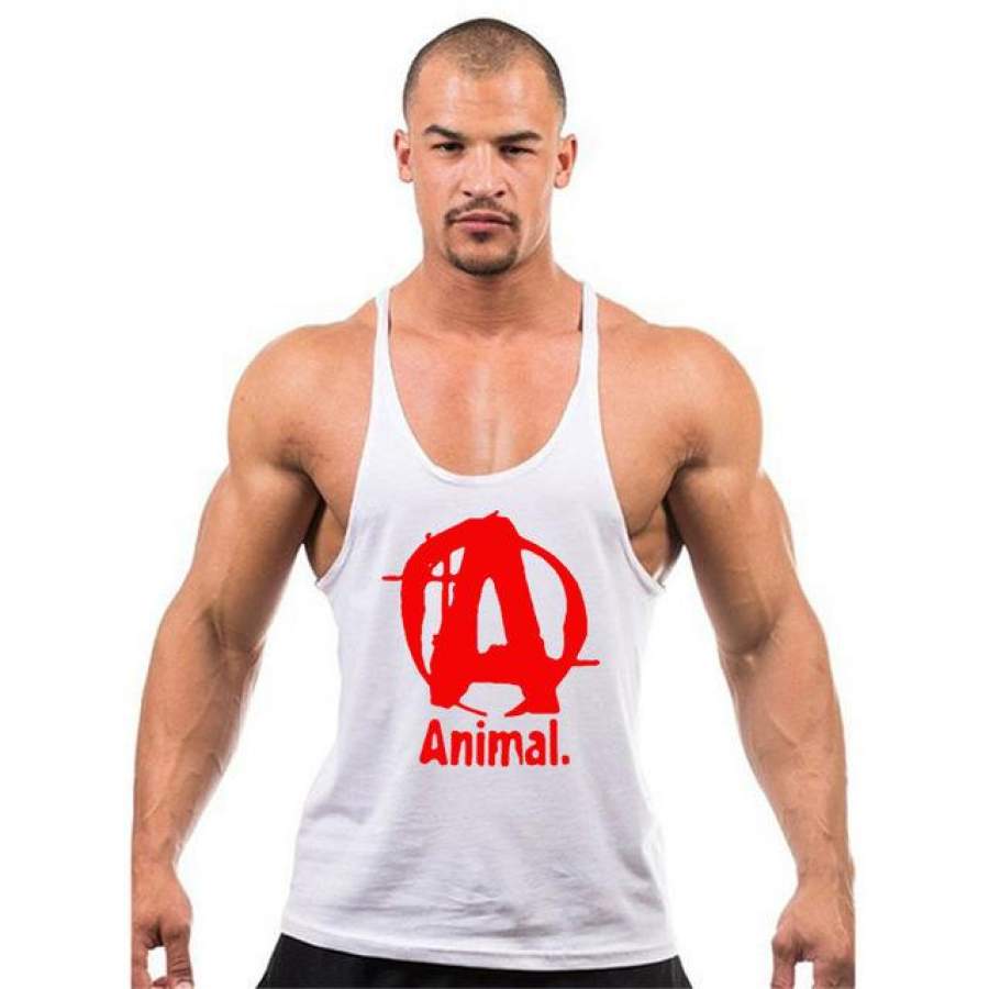 animal letter print tank top men 9 colors bodybuilding stringer tank tops fitness singlets