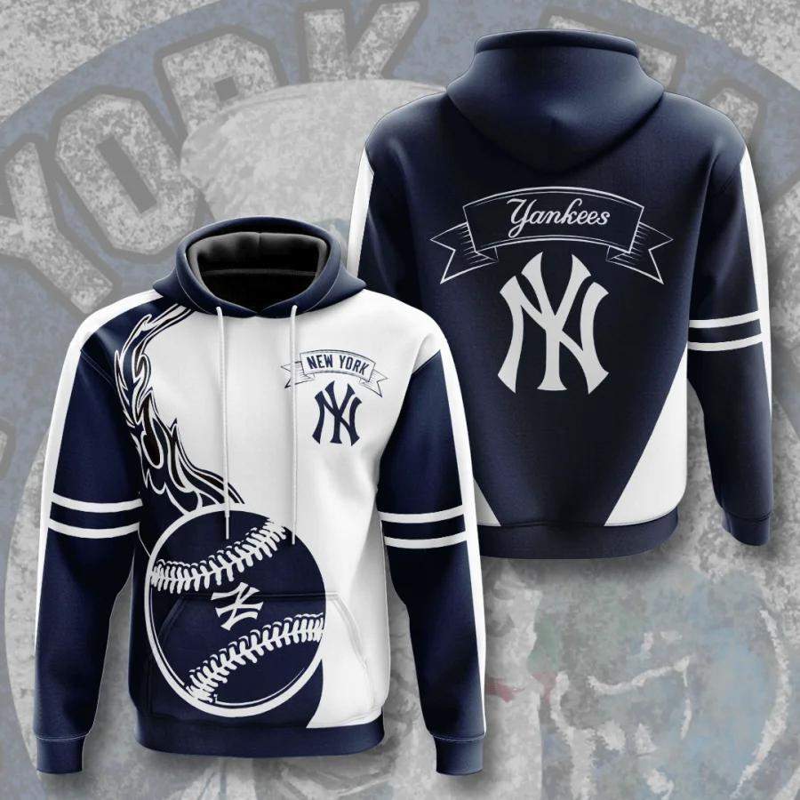 New York Yankees Hoodie Mens 3D Fire Ball