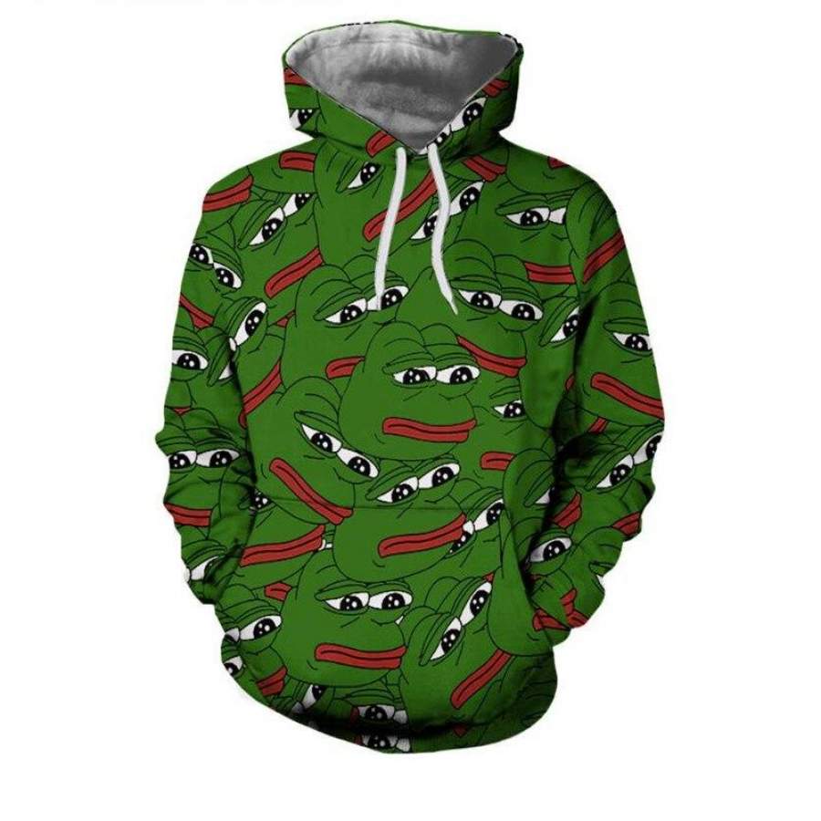 New Sweatshirt Hoodies 3D Print Pepe The Frog joggers Hip Hop Tops Casual Long Sleeve Sweat Shirt Hooded Tops Drop shipping