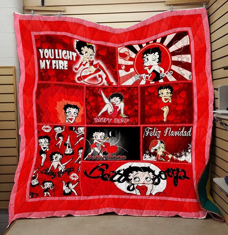 Betty Boop Quilt Quilt Blanket, Gifts For Betty Boop, The Cartoon Dizzy Dishes An Animated Cartoon Character Quilt Blanket