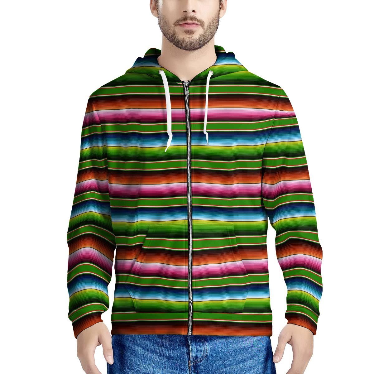 Baja Mexican Print Men’S Zip Up Hoodie