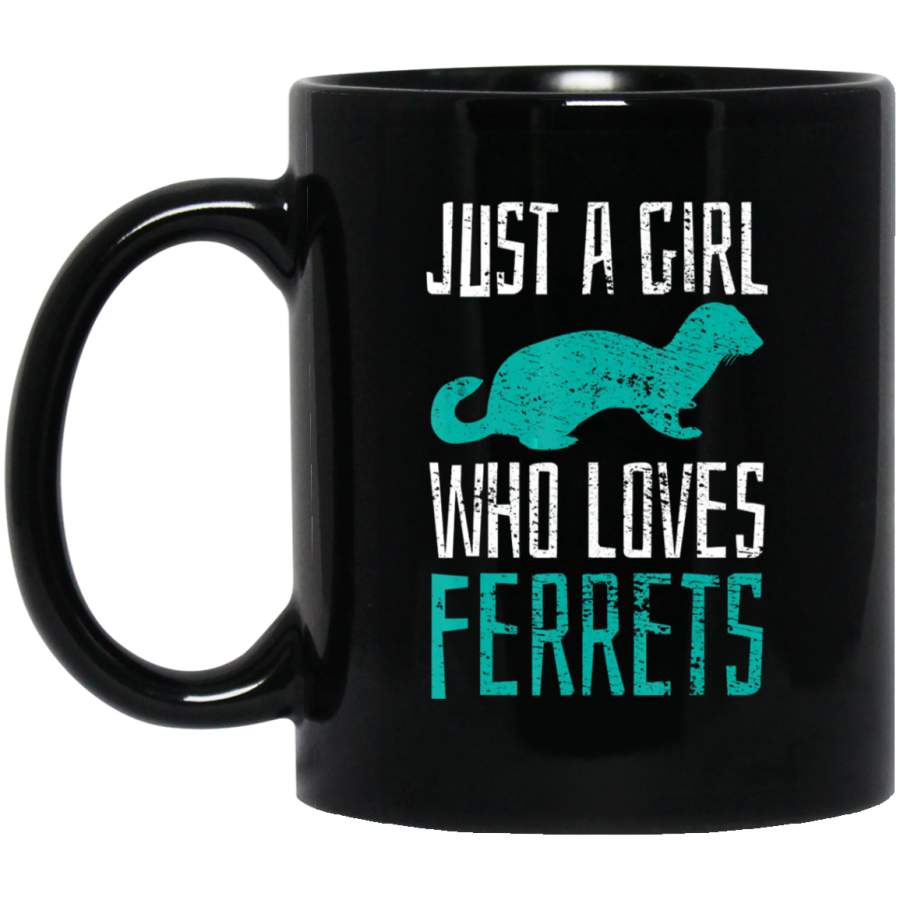 Ferret Just A Girl Who Loves Ferrets Cute Vintage Coffee Mug