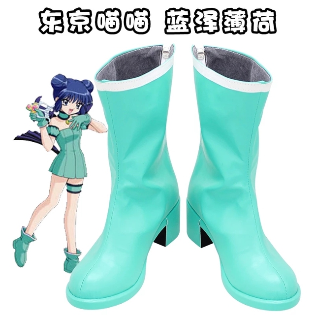 Anime Tokyo Mew Mew Mint Aizawa Cosplay Costume Mint Aizawa Cosplay Dresses Wig Shoes Boots For Women Girls Halloween Party alx