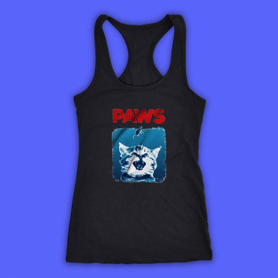 Cat Kitten Parody Jaws Women’S Tank Top Racerback