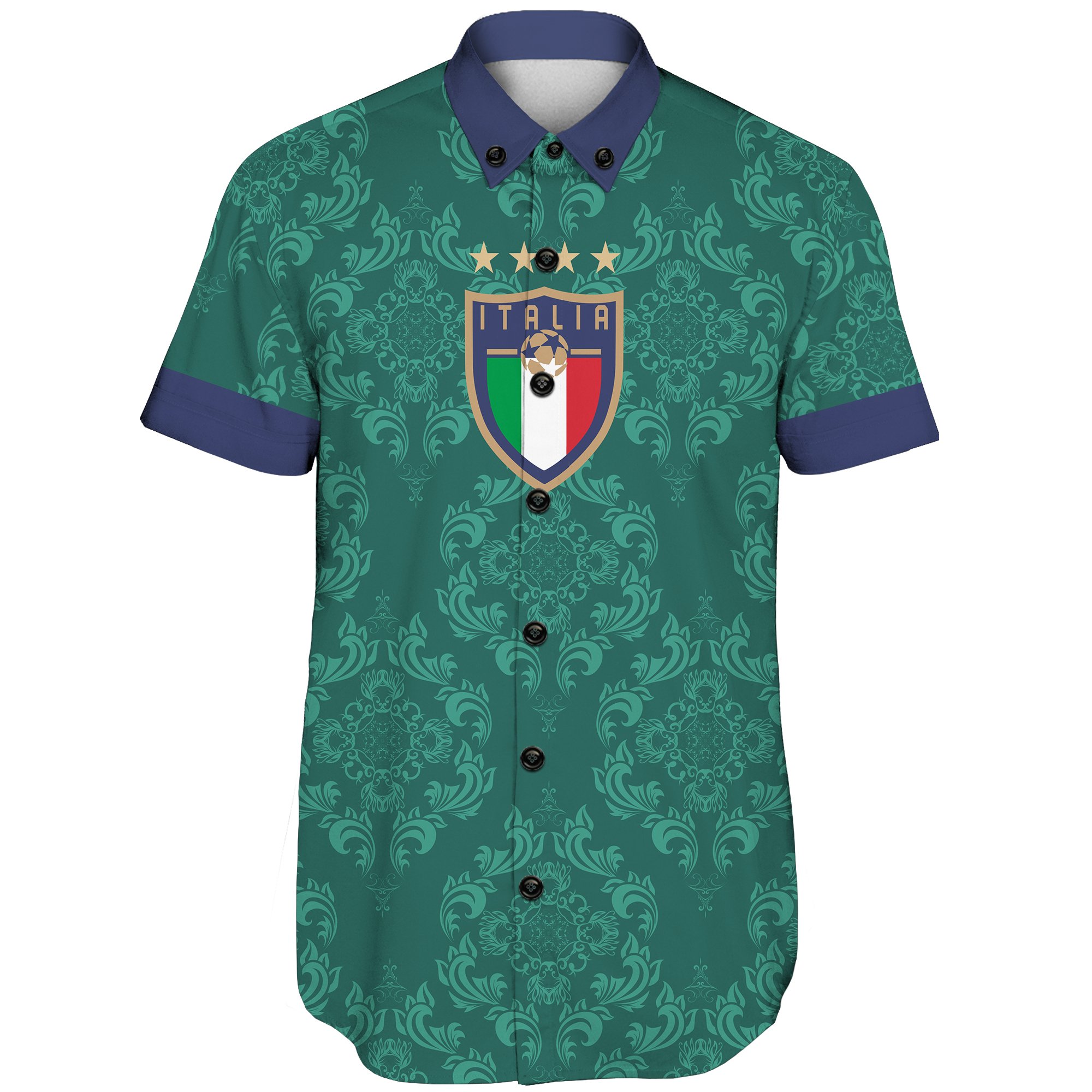 (Custom) Italia New Style Short Sleeve Shirt Euro Soccer A27