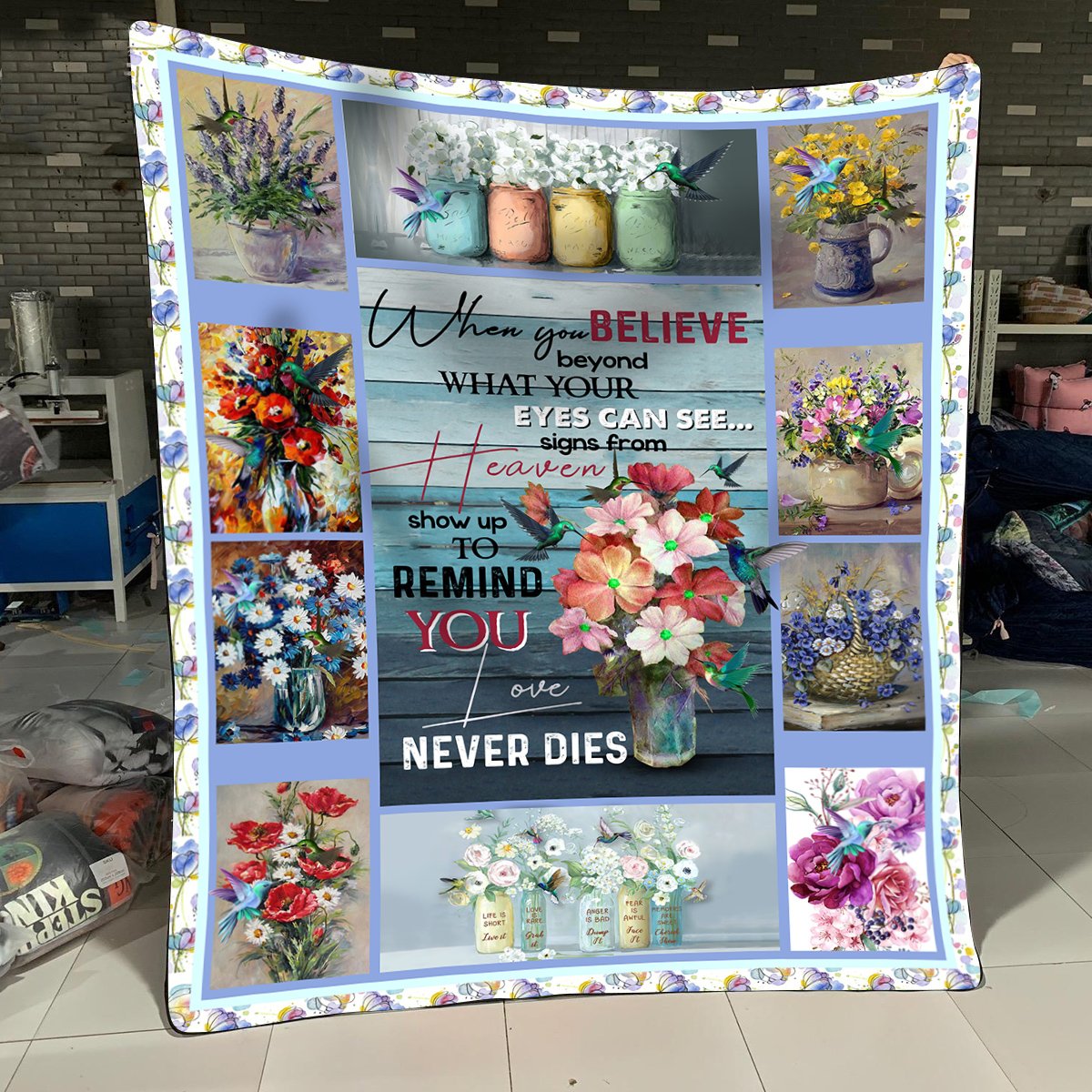 Hummingbird When You Believe Beyond Fleece Blanket