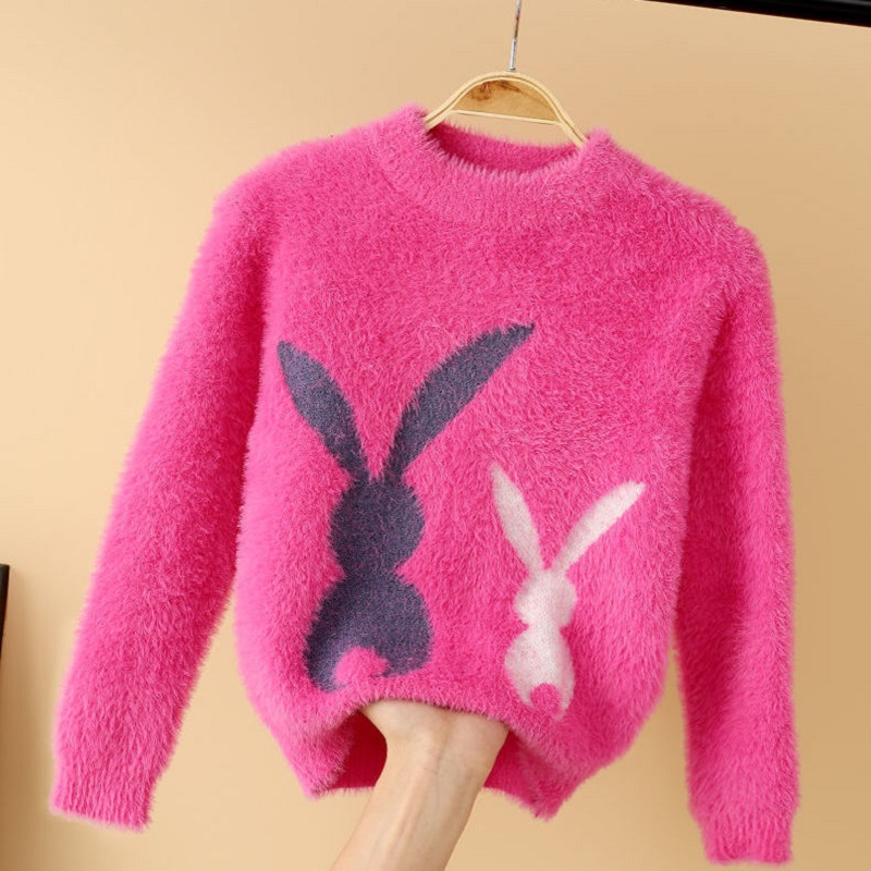 Cartoon Animals Sweater Pullover Trendy Girl Thick Knit Sweater Clothes Boy Long Sleeves Children Winter Shirt Warm Kids alx