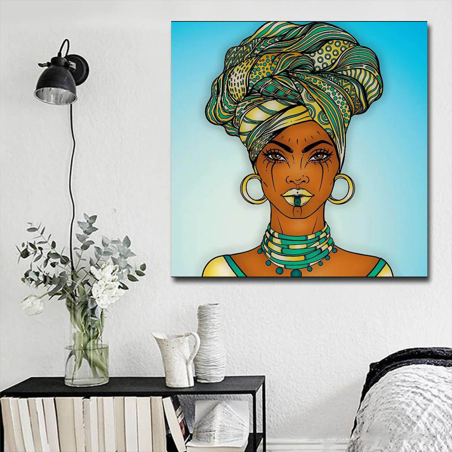 African American Canvas Wall Art Melanin Black Woman Art African Home Decor WBG8041