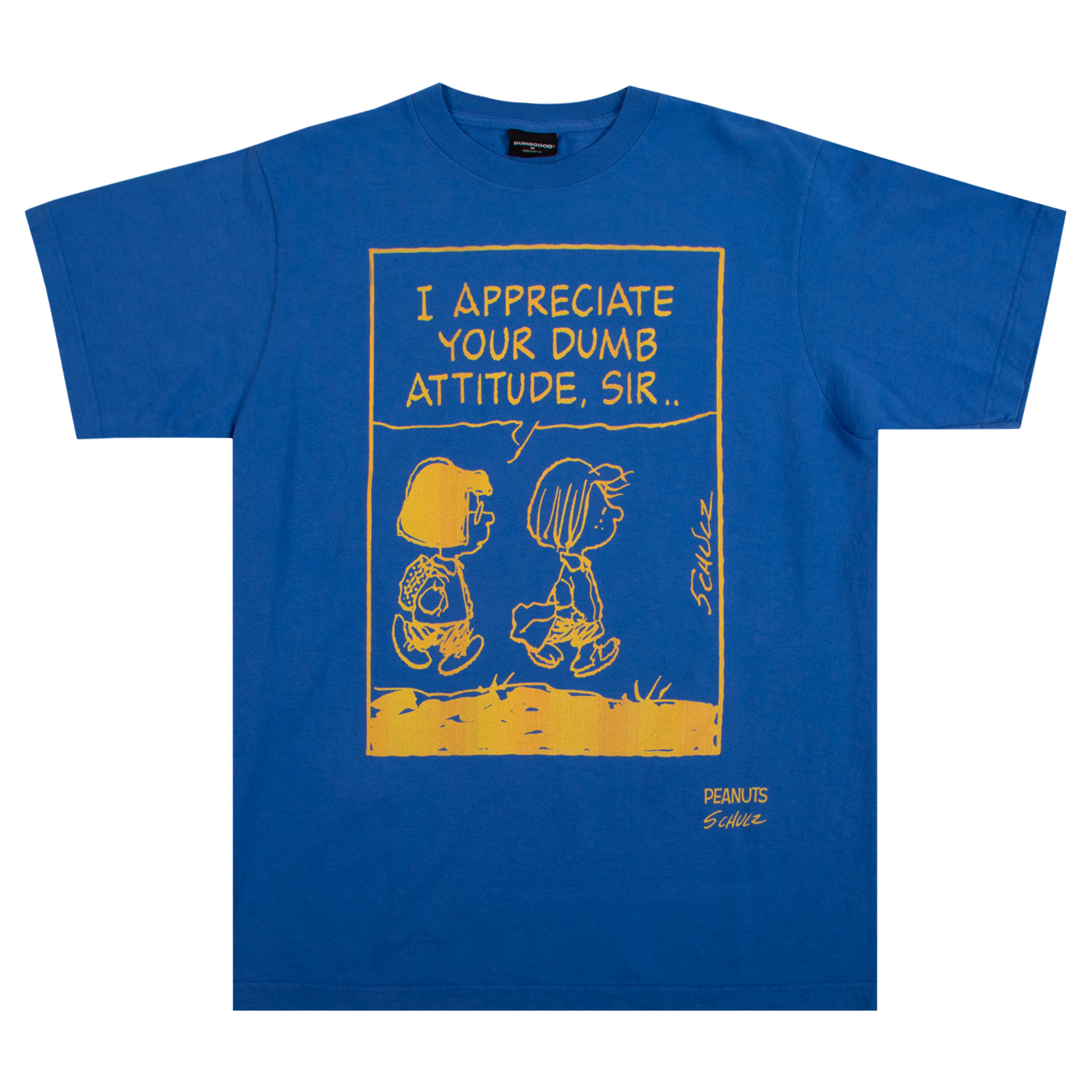 Dumb Attitude Comic Blue Tee