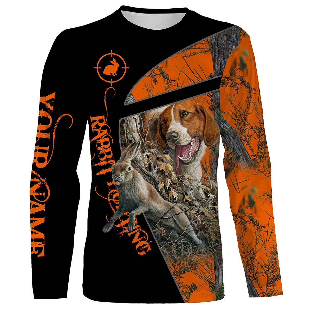 Rabbit Hunting With Beagle Custom Name 3D All Over Print Shirts, Face Shield – Personalized Hunting Gifts Nqs2372