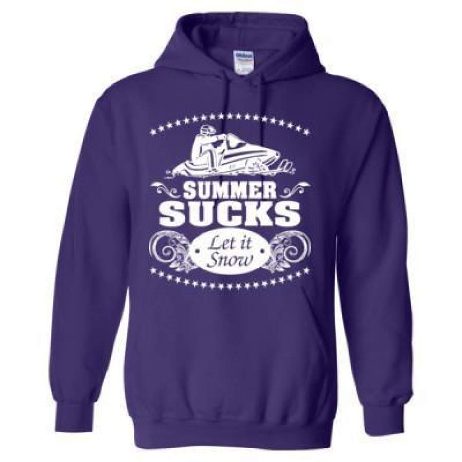 AGR Summer Sucks Let It Snow Snowmobile – Heavy Blend™ Hooded Sweatshirt