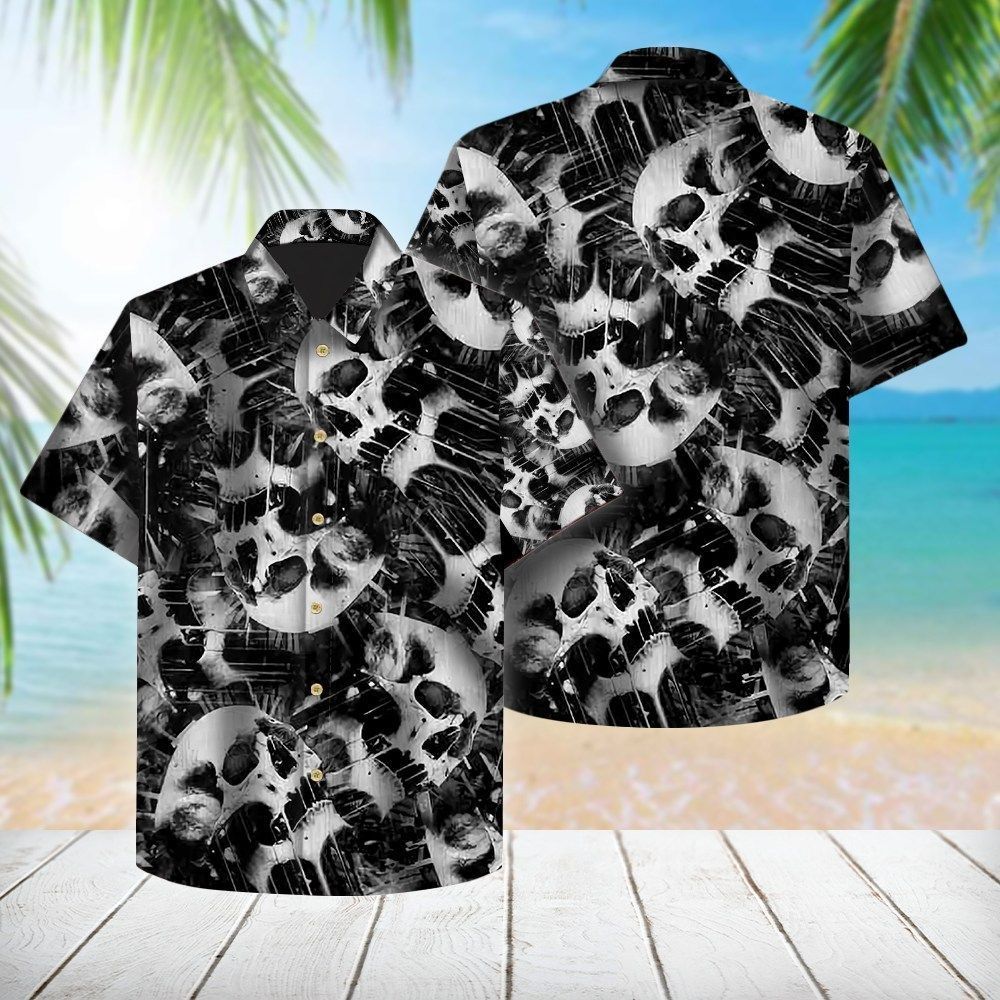 Discover Cool Skull Melted All Over Hawaii Shirt Ha30315