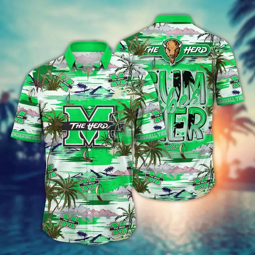 Marshall Thundering Herd Ncaa Flower Aloha Hawaiian Shirt 8, Ncaa Hawaiian Shirt