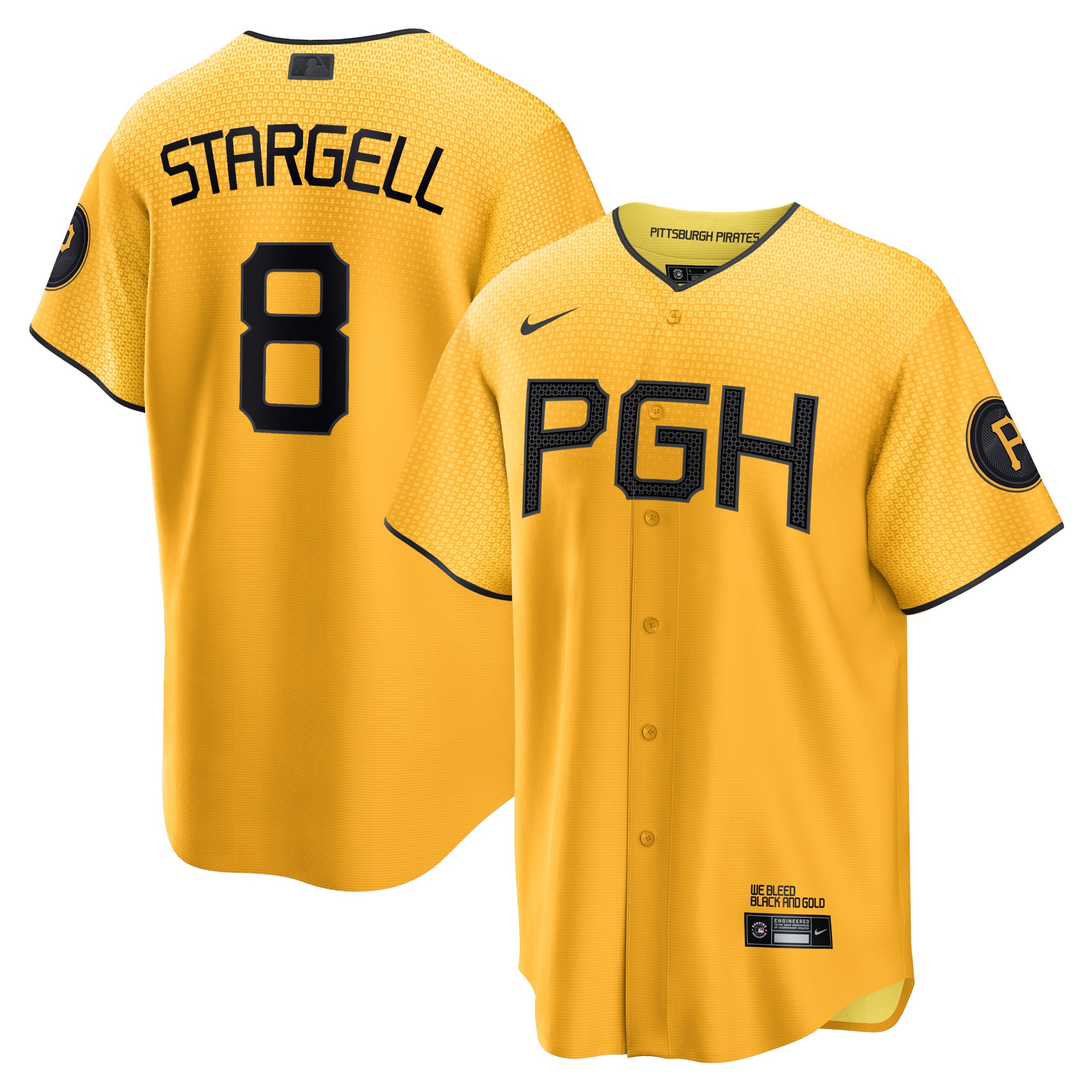 Men’s Pittsburgh Pirates Willie Stargell Gold 2023 City Connect Player Jersey