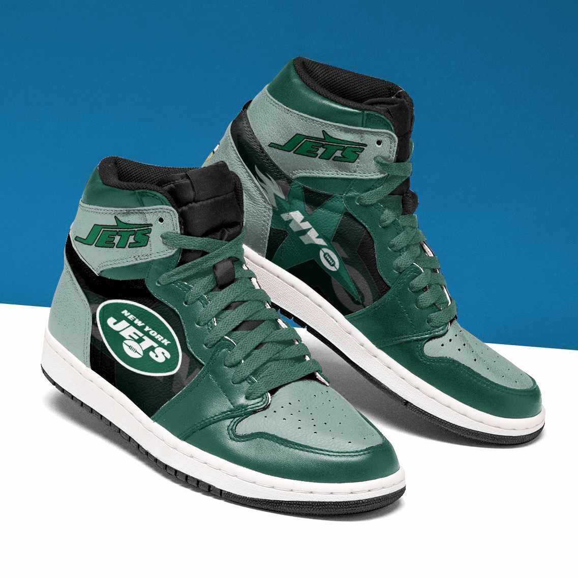 New York Jets Custom Air Jordan Sneaker2021 Shoes Sport Sneakers Air Jordan High Sneakers Sport Sneakers