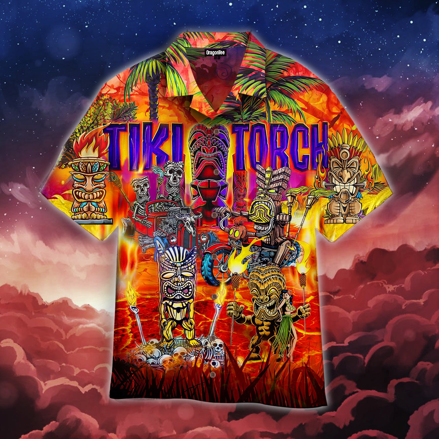 Oragontee Aloha Torches Tiki Tropical Hawaii Shirt For Men Women Adult Ha39335