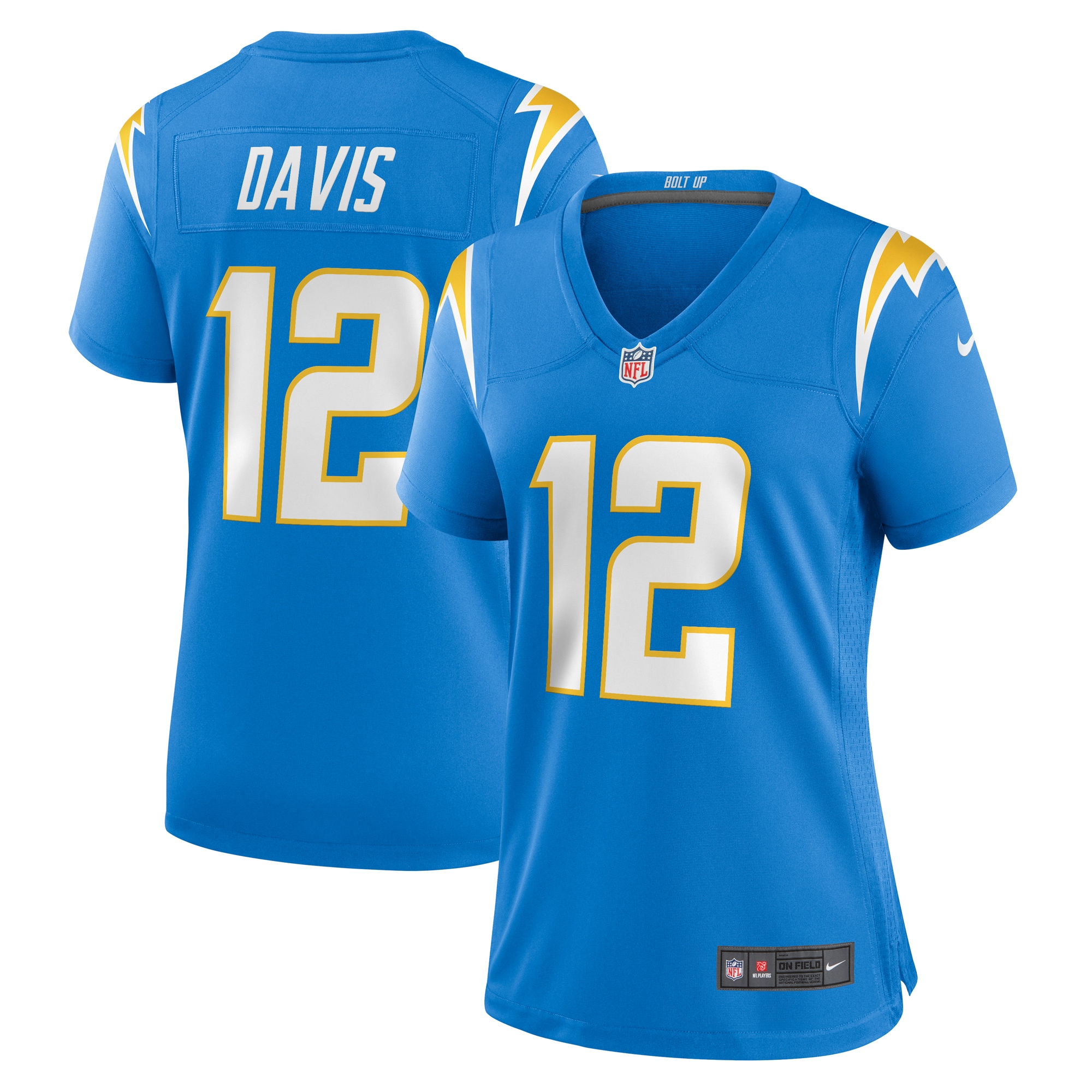 Women’s Los Angeles Chargers Derius Davis Powder Blue Team Game Jersey