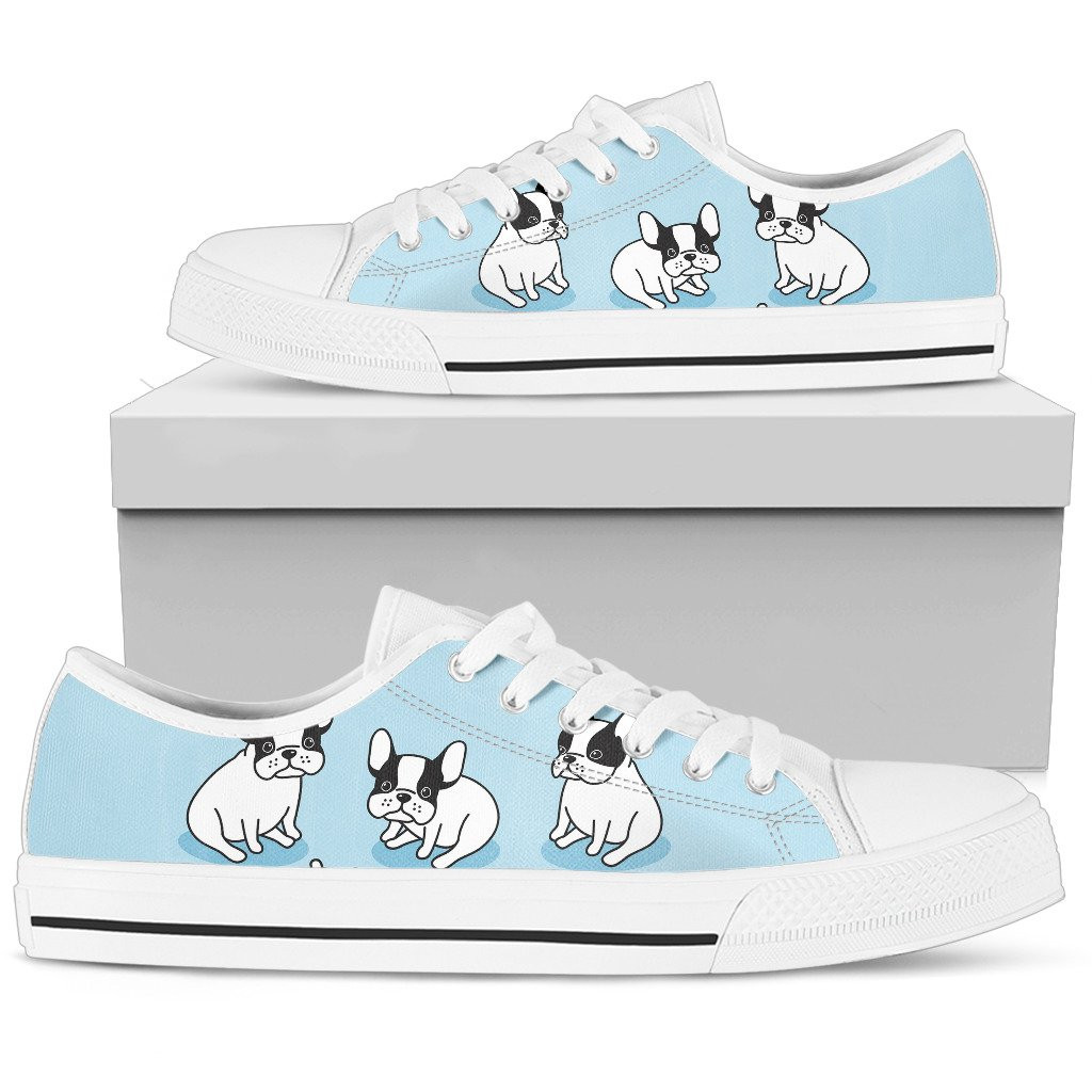 Puppy French Bulldog For Man And Women Gift For Fan Low Top Leather Shoes Sneakers