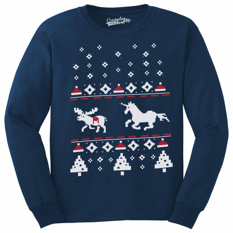 Unicorn Stab Ugly Christmas Sweater Crew Neck Sweatshirt